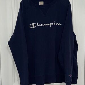 Champion Men's Dark Blue Crewneck Sweater